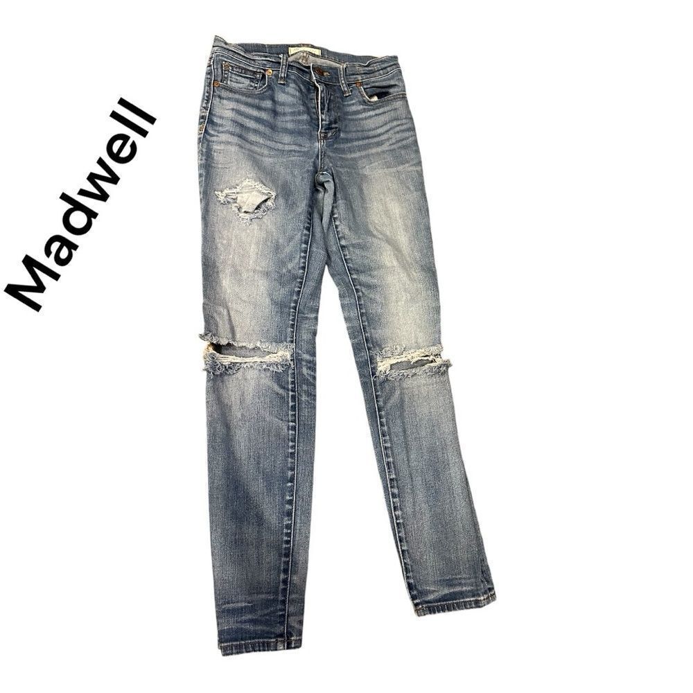 Madwell skinny high rise jeans 27 distressed,